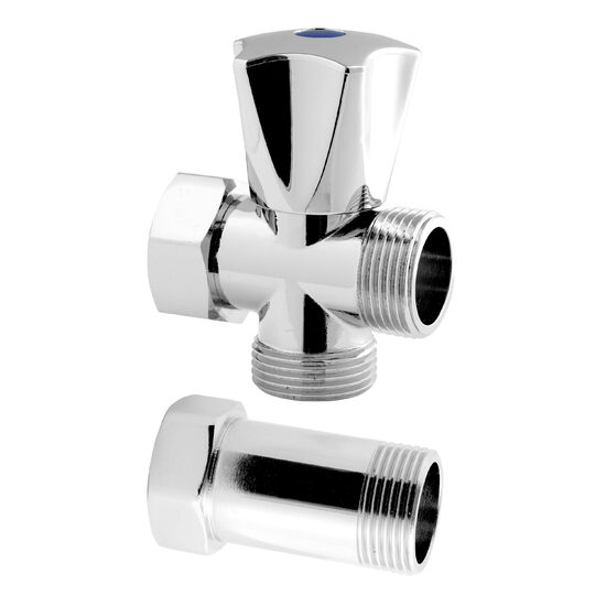 Robinet coltar tip ciuperca 3/4" crom cu racord prelungire , crom, Ferro Z250