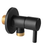 Robinet coltar cu cartus ceramic 1/2"x1/2" Rotondo, negru  , Ferro Z296-BL