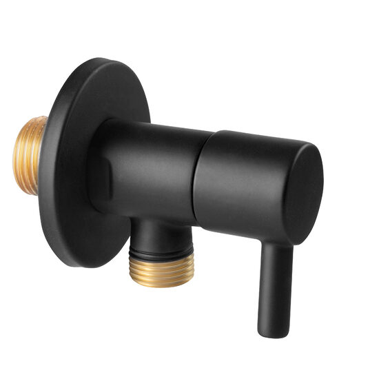 Robinet coltar cu cartus ceramic 1/2"x1/2" Rotondo, negru  , Ferro Z296-BL