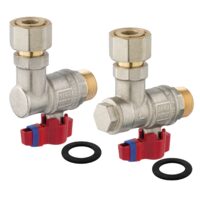 Set 2 robineti cu semiolandez instalare centrala termica sistem, Ferro ZK1F20