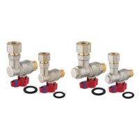 Set 4 robineti cu semiolandez instalare centrala termica combi, Ferro ZK2F1520