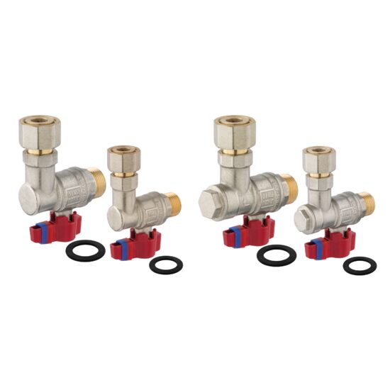 Set 4 robineti cu semiolandez instalare centrala termica combi, Ferro ZK2F1520