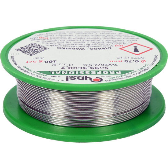 Cositor fără plumb, 0,7mm, 100g, sn99,3cu0,7, Toya 76851