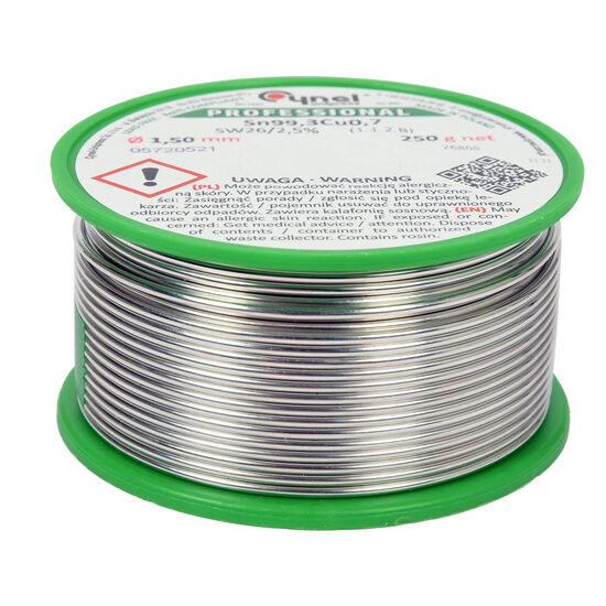 Cositor fără plumb, 1,5mm, 250g, sn99,3cu0,7, Toya 76855