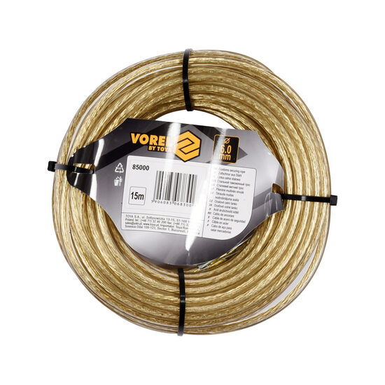 Cablu oțel cu protecție, pentru sigiliu, 6mm, 15m, Vorel 85000