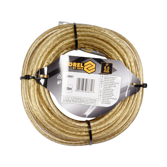 Cablu oțel cu protecție, pentru sigiliu, 6mm, 16m, Vorel 85001