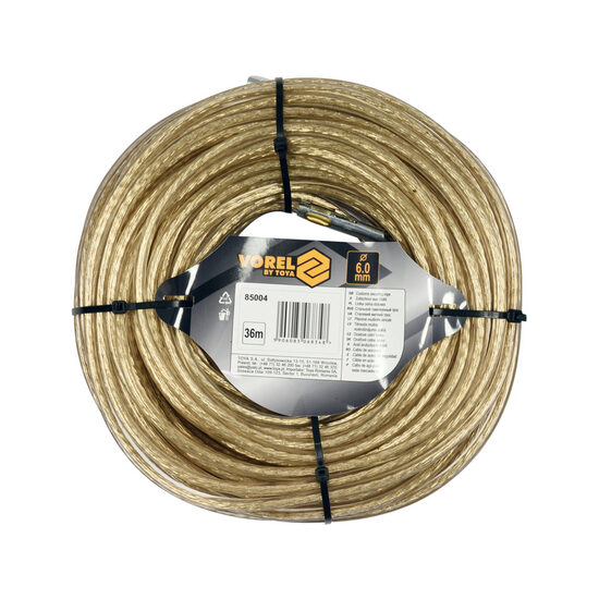 Cablu oțel cu protecție, pentru sigiliu, 6mm, 36m, Vorel 85004