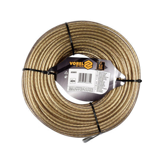 Cablu oțel cu protecție, pentru sigiliu, 6mm 42m, Vorel 85005
