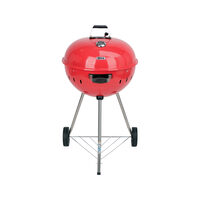Grătar cu cărbuni rotund, 54cm, roșu, Yato YG-20304