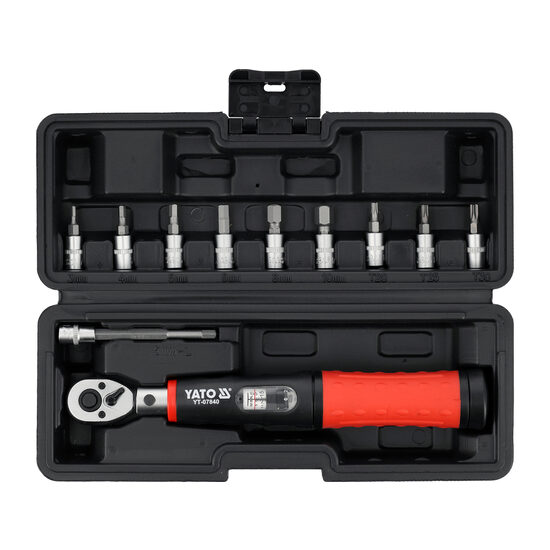 Set cheie dinamometrică 1/4" 11 piese, Yato YT-07840