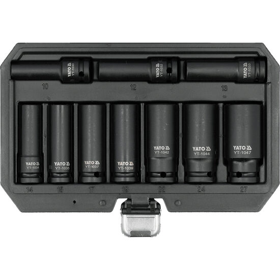 Set tubulare impact lungi 1/2", Yato YT-10557