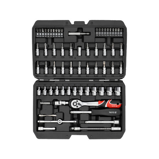 Trusă tubulare 1/4" 68 piese, Yato YT-14502