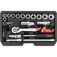 Trusă tubulare 1/4", 3/8" 34 piese, Yato YT-38700