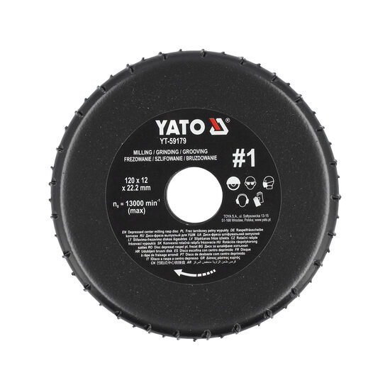 Disc rașpel pentru polizor unghiular, 120x12mm, nr1, Yato YT-59179