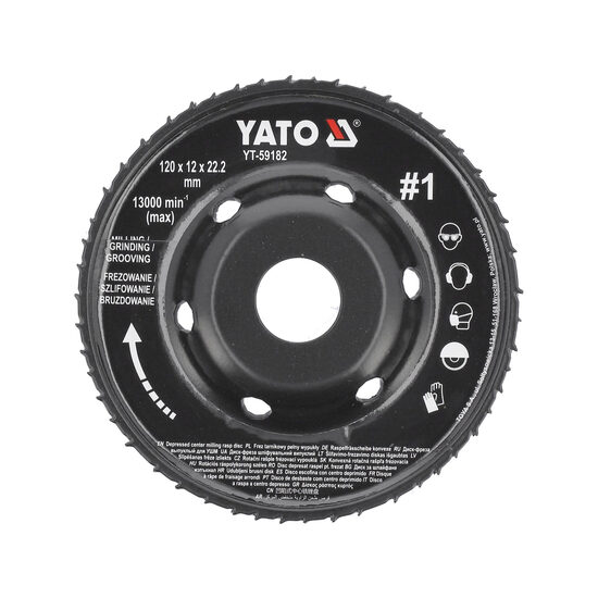 Disc rașpel cutter 120x12mm nr1, Yato YT-59182