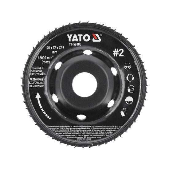 Disc rașpel cutter 120x12mm nr2, Yato YT-59183