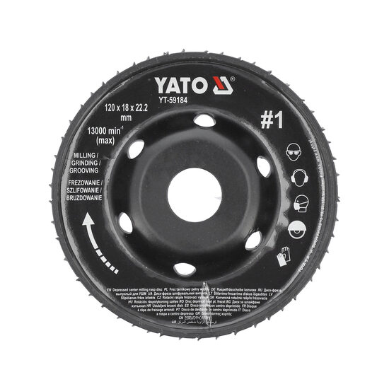 Disc rașpel cutter 120x18mm nr1, Yato YT-59184