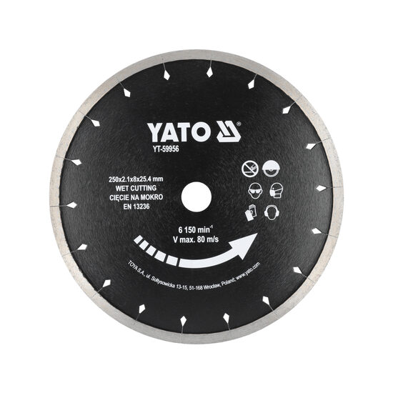 Disc pentru cermică (umed) 250mm, Yato YT-59956