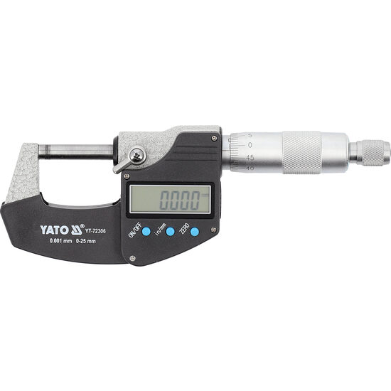 Micrometru digital pt exterior 0-25mm, Yato YT-72306