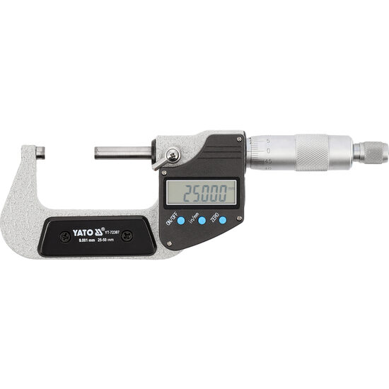 Micrometru digital pt exterior 25-50mm, Yato YT-72307