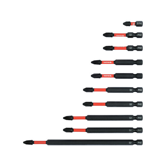 Biți de impact 1/4" ph2 10 buc, Yato YT-78073