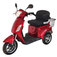 Triciclu Electric Volta VM4, Motor 1000W 60V, Baterie 22Ah cu Autonomie 50km, fara permis (carnet), visiniu