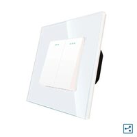 Comutator ST mecanic cap scara cu rama din sticla alba Luxion LXD-MP005GF-W