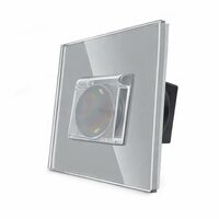 Priza simpla ST CP cu capac de protectie rama din sticla gri Luxion LXD-1MP049G-GY