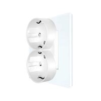 Priza dubla ST CP cu rama din sticla alb Luxion LXD-MP210GF-W