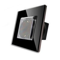 Priza simpla ST CP cu capac de protectie rama din sticla negru Luxion LXD-1MP049G-B