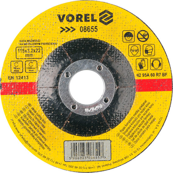 Disc abraziv debitat metale 115x3,2x22 mm Vorel 08655