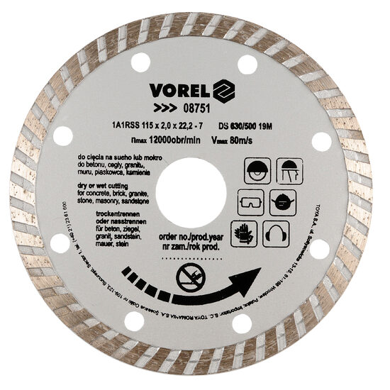 Disc diamantat turbo 110 mm Vorel 08750