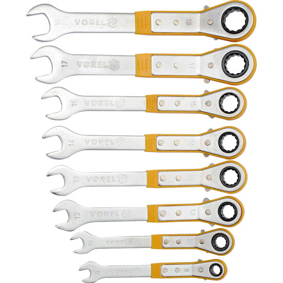 Set 8 chei combinate cu clichet 8 - 19 mm Vorel 52831