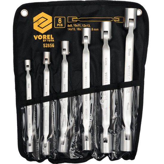 Set chei tubulare cu articulatie 8-19mm 6 buc Vorel 52856
