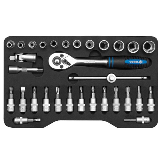 Set chei tubulare cu antrenor 31 buc Vorel 58632