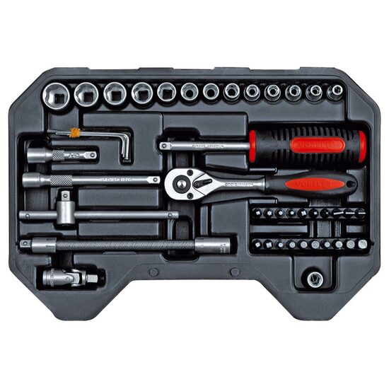 Trusa chei tubulare 45buc,1/4", antrenor Vorel 58651