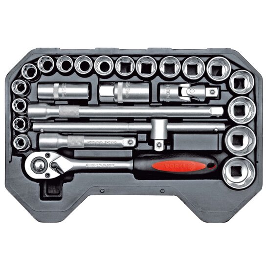 Trusa chei tubulare 25buc,1/2", antrenor Vorel 58671