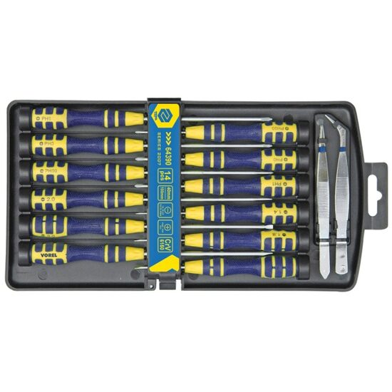 Trusa 14 șurubelnițe - mecanică fină CR-V Vorel 64390