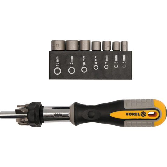 Set surubelnita cu clichet + biti 14buc Vorel 64651