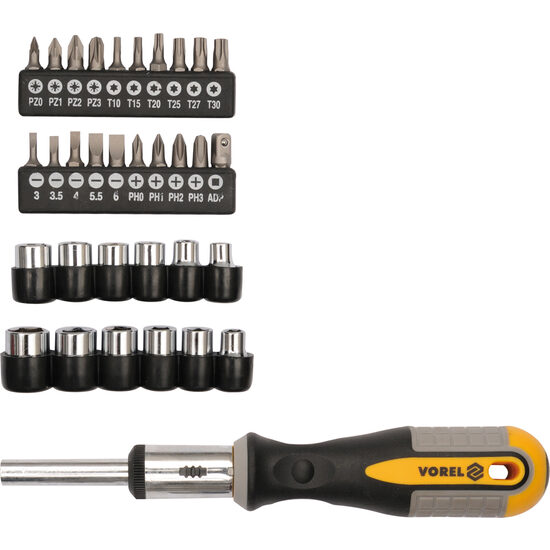 Set surubelnita cu clichet + biti 33 buc Vorel 64653
