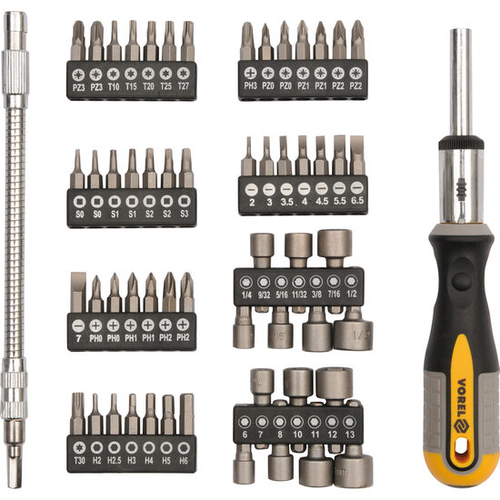 Set surubelnita cu clichet + biti 58 buc Vorel 64656