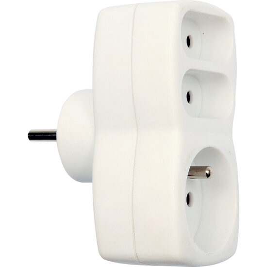 Ștecher 3 prize 2 x 6A și 1 x 16A Vorel 72405