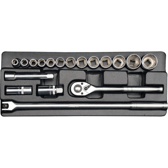 Trusă chei tubulare și clichet 1/2" 18 piese Yato YT-12641