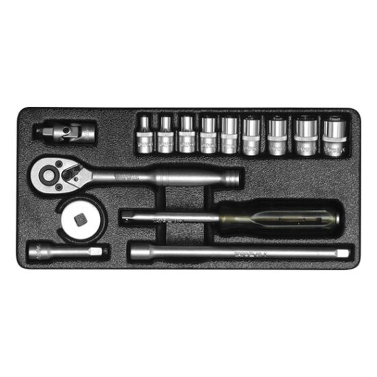 Trusa chei tubulare si clichet 1/4" 15 piese Yato YT-1441