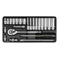 Trusa chei tubulare scurte si lungi 1/4" 23 piese Yato YT-1442