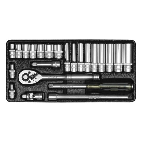 Trusa chei tubulare scurte si lungi 1/4" 23 piese Yato YT-1442