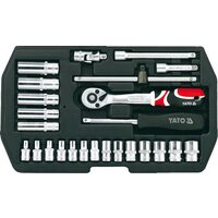 Trusa tubulare si antrenor 1/4" 25 piese Yato YT-1446