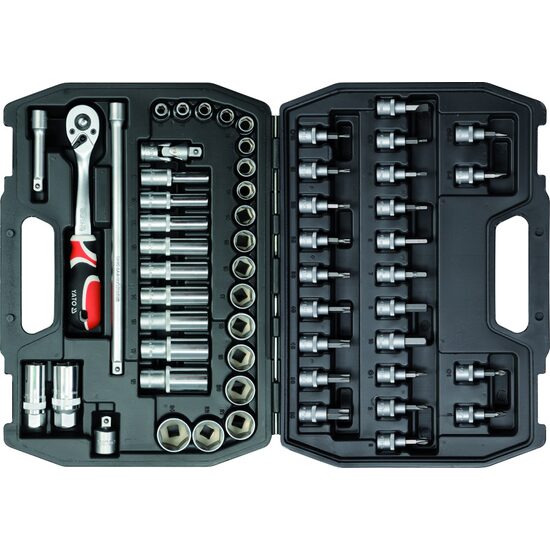 Trusa tubulare + antrenor 3/8", 58 buc Yato YT-3857