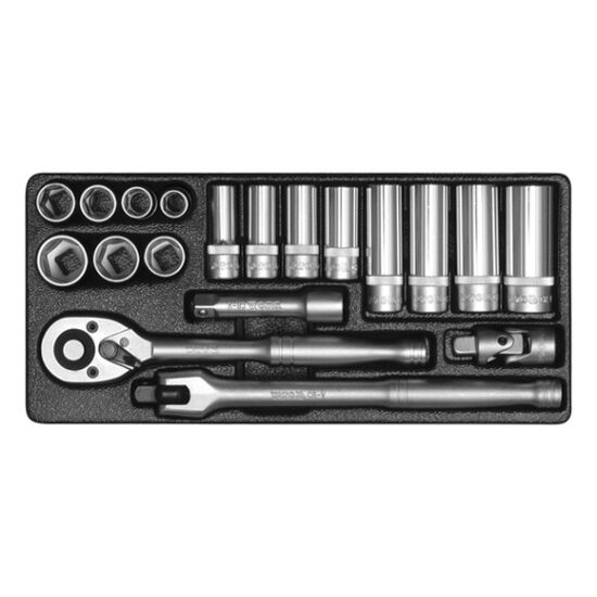 Trusa chei tubulare 3/8", 19 piese Yato YT-3864