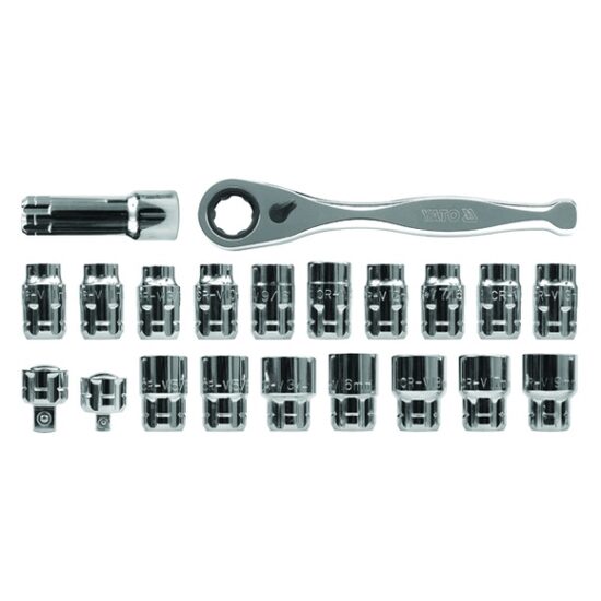 Trusa chei tubulare si antrenor 21 piese Yato YT-3865